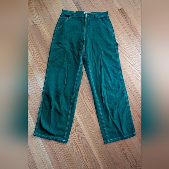 Garage Women's Wide Leg Pants in Deep Green - Picture 1 of 5